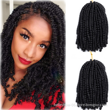 Hot sell 8'  spring twist  wholesale Synthetic spring twist synthetic crochet braids bundle hair